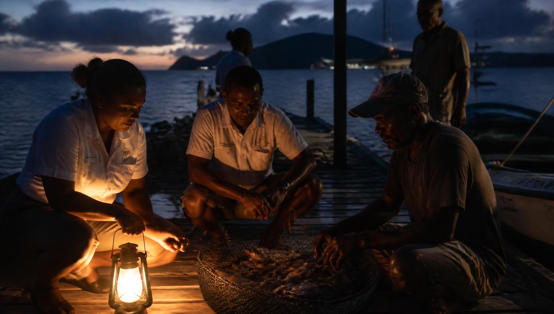 Seychellois hospitality team at work